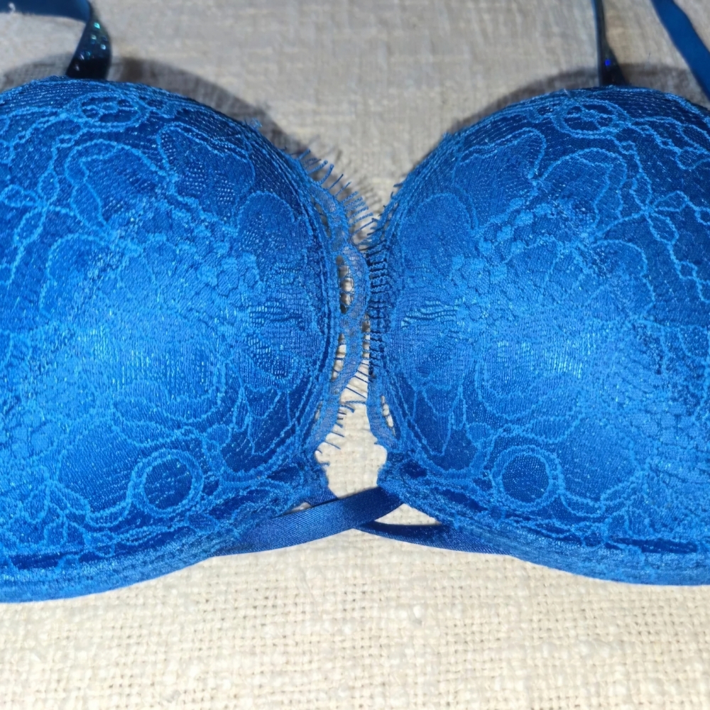 Blue Rhinestone Bombshell Bra - Picture 2 of 9